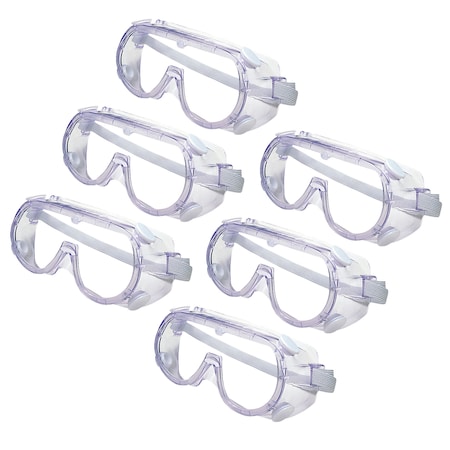 Learning Resources Safety Goggles, Clear Lens, Plastic, Adjustable Straps, 6 PK 2450